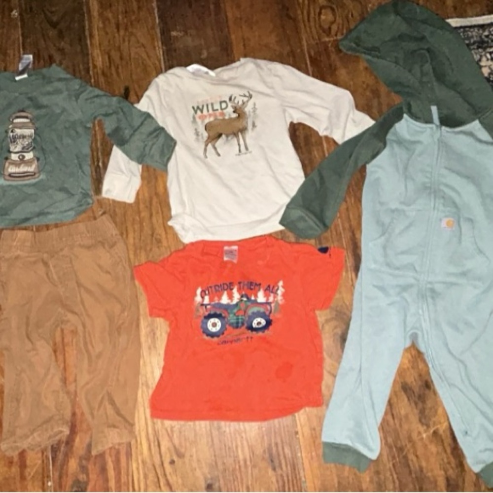 Carhartt Kids clothes- Green, Orange, Cream